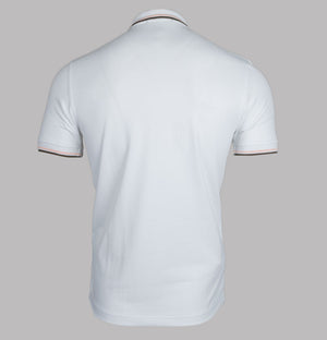 Fred Perry M3600 Polo Shirt White/Peach/Uniform Green