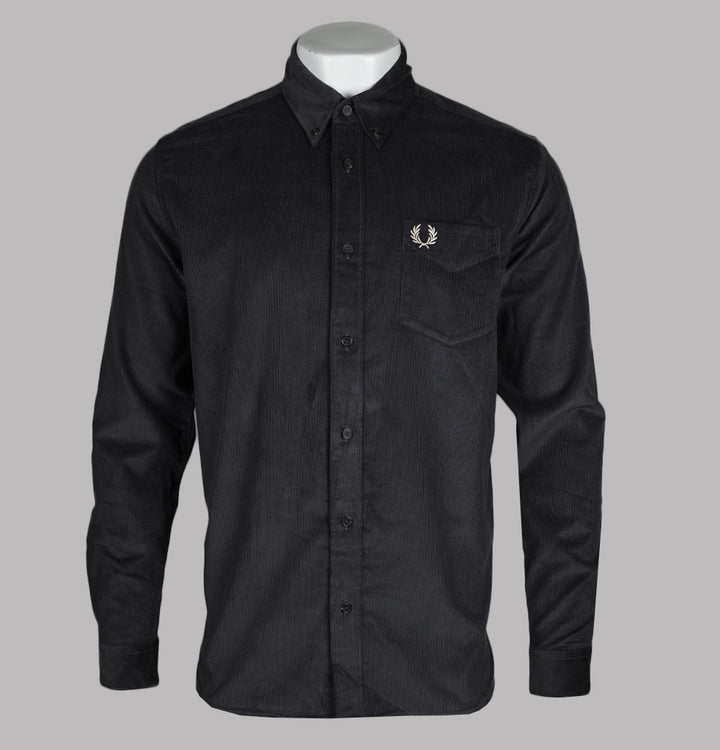 Fred Perry Needle Cord Shirt Anchor Grey