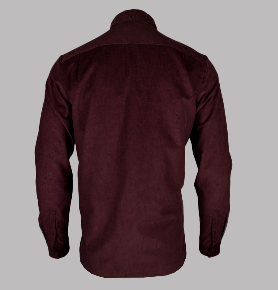 Fred Perry Needle Cord Shirt Oxblood