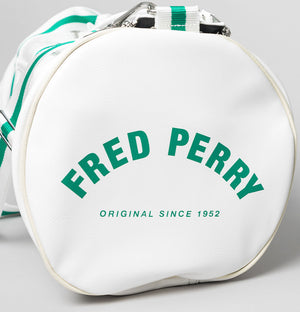Fred Perry New Classic Barrel Bag Snow White/Fred Perry Green