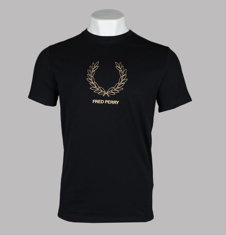 Fred Perry Outline Laurel Wreath T-Shirt Black