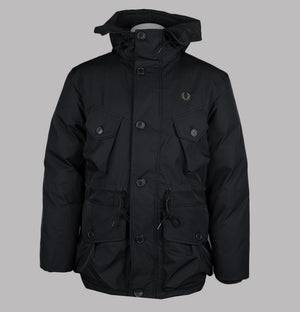 Fred Perry Patch Pocket Puffer Jacket Black