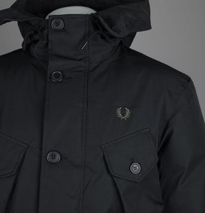 Fred Perry Patch Pocket Puffer Jacket Black