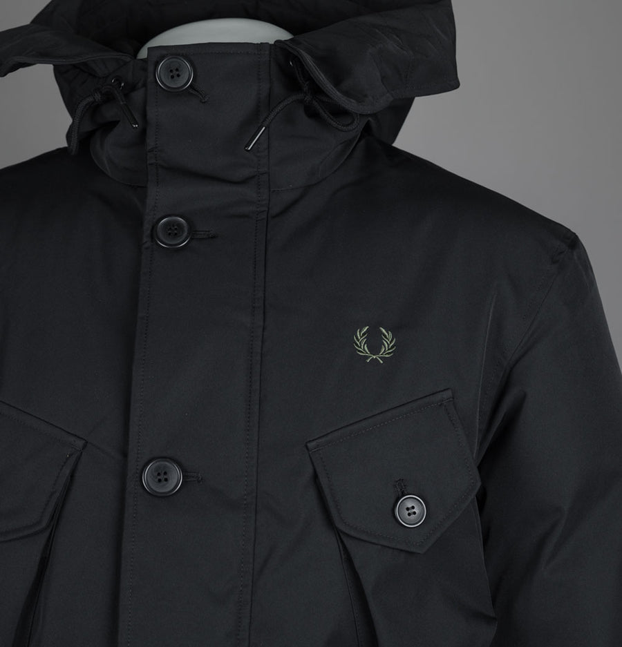 Fred Perry Patch Pocket Puffer Jacket Black