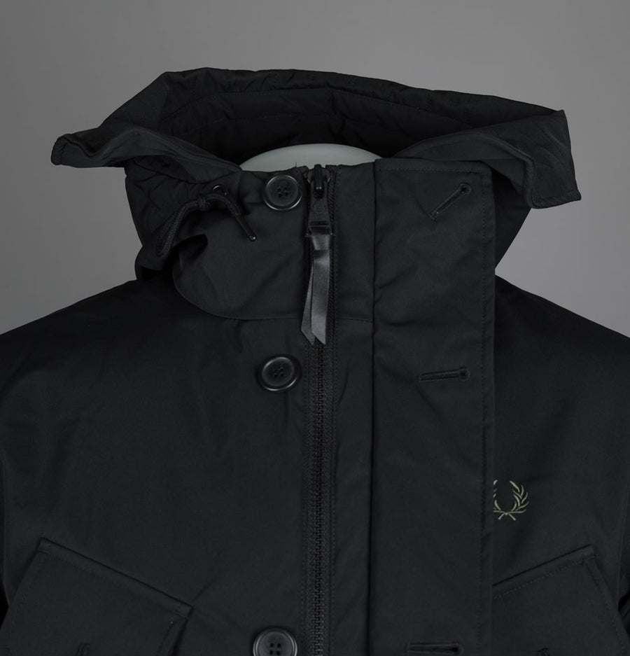 Fred Perry Patch Pocket Puffer Jacket Black