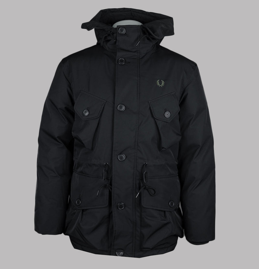 Fred Perry Patch Pocket Puffer Jacket Black