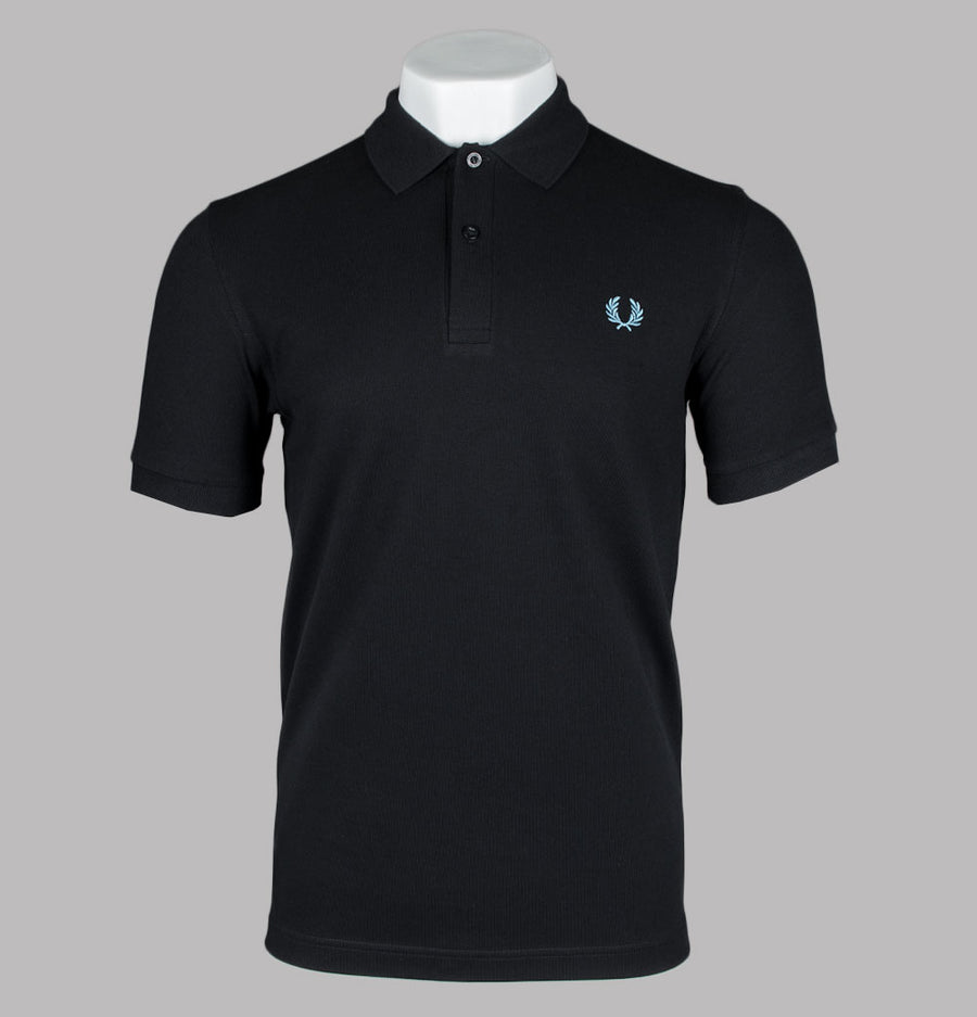 Fred Perry Plain Polo Shirt Black/Ocean