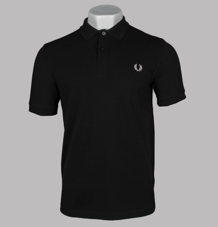 Fred Perry Plain Polo Shirt Black/White