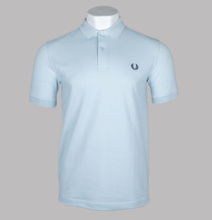 Fred Perry Plain Polo Shirt Light Ice/Petrol Blue