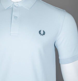 Fred Perry Plain Polo Shirt Light Ice/Petrol Blue