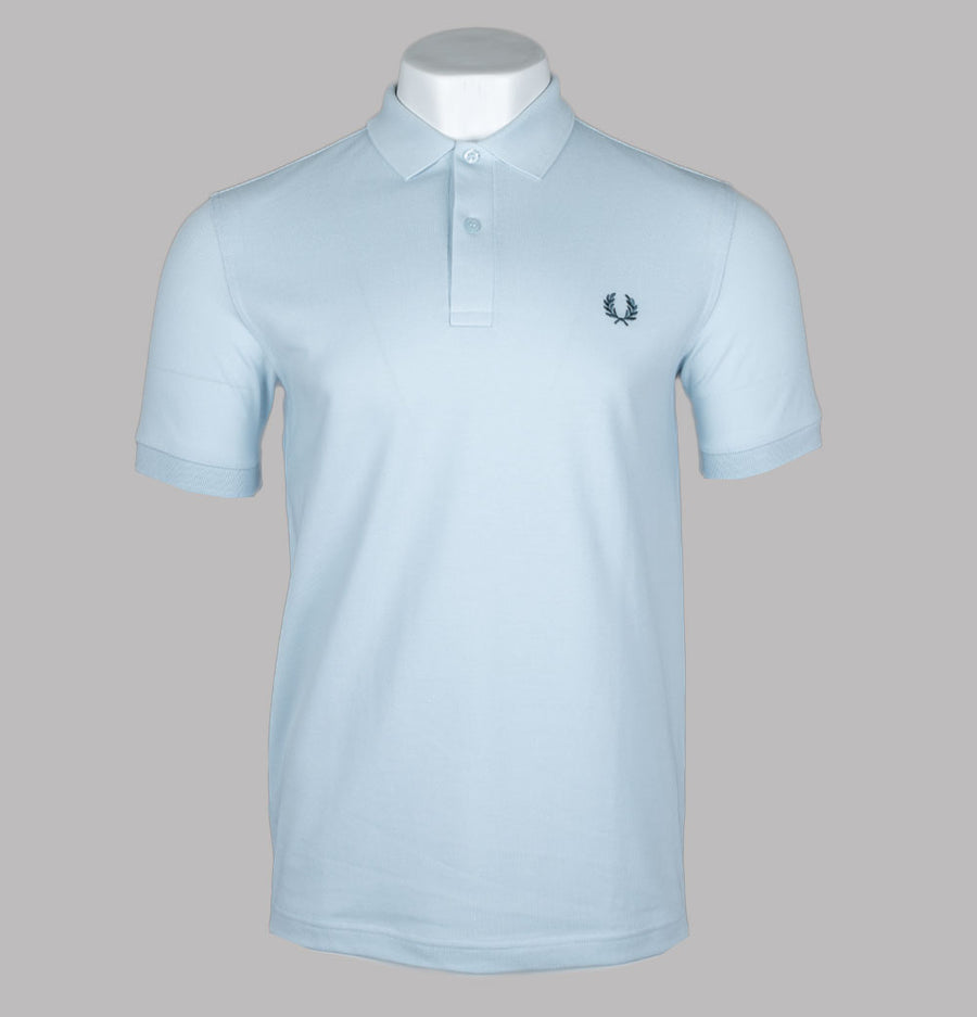 Fred Perry Plain Polo Shirt Light Ice/Petrol Blue