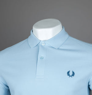 Fred Perry Plain Polo Shirt Light Smoke/Shaded Cobalt