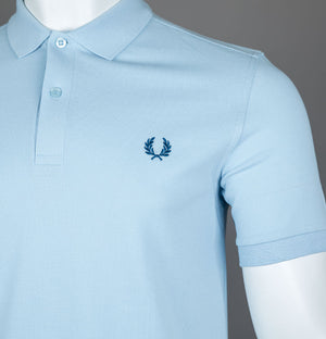 Fred Perry Plain Polo Shirt Light Smoke/Shaded Cobalt