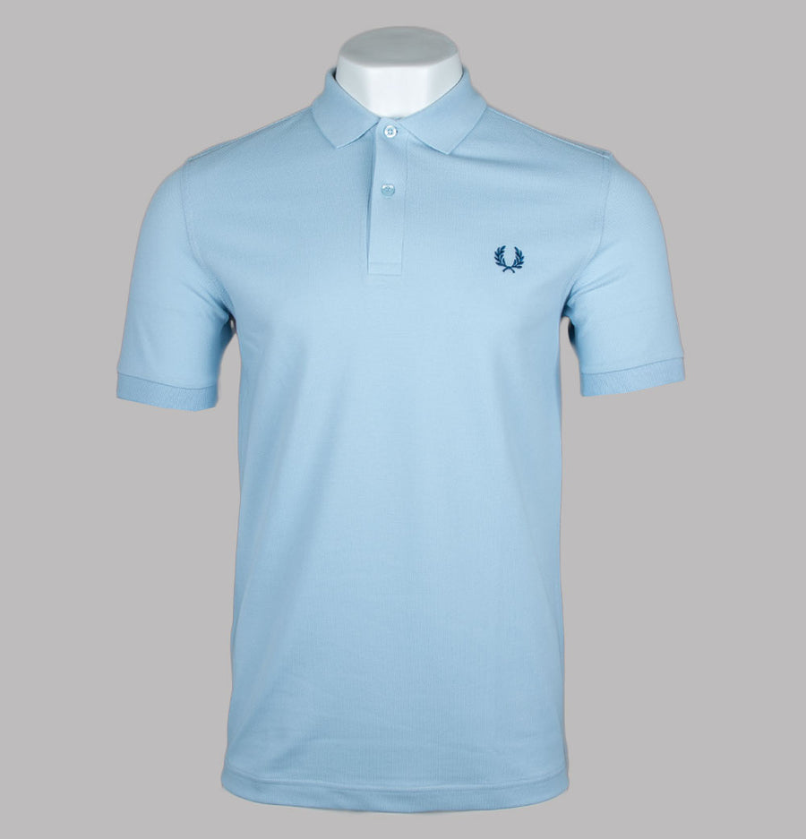 Fred Perry Plain Polo Shirt Light Smoke/Shaded Cobalt