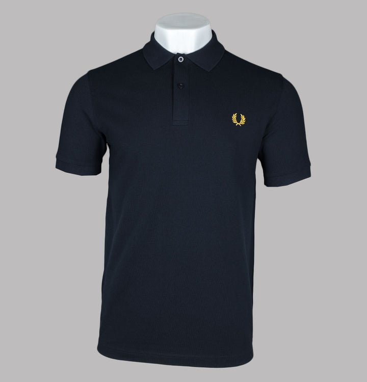 Fred Perry Plain Polo Shirt Navy/Honeycomb