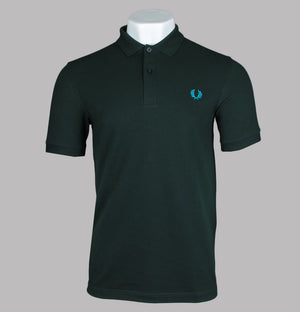 Fred Perry Plain Polo Shirt Night Green/Ocean