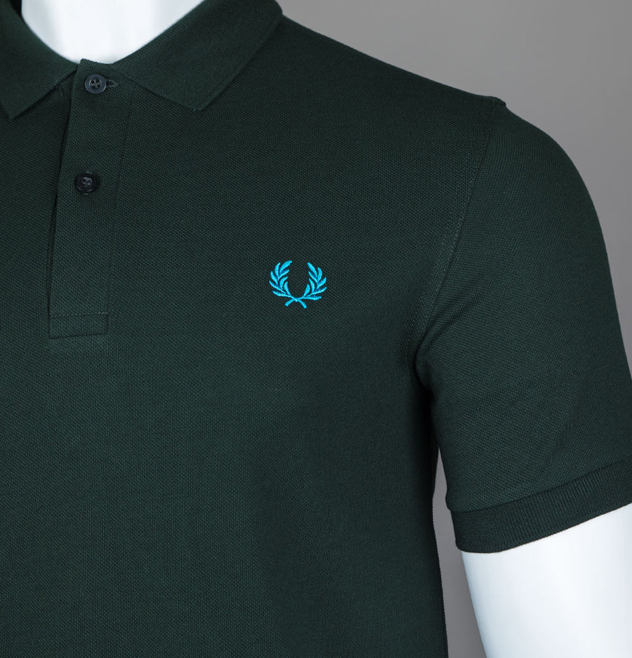 Fred Perry Plain Polo Shirt Night Green/Ocean