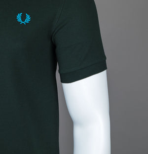 Fred Perry Plain Polo Shirt Night Green/Ocean