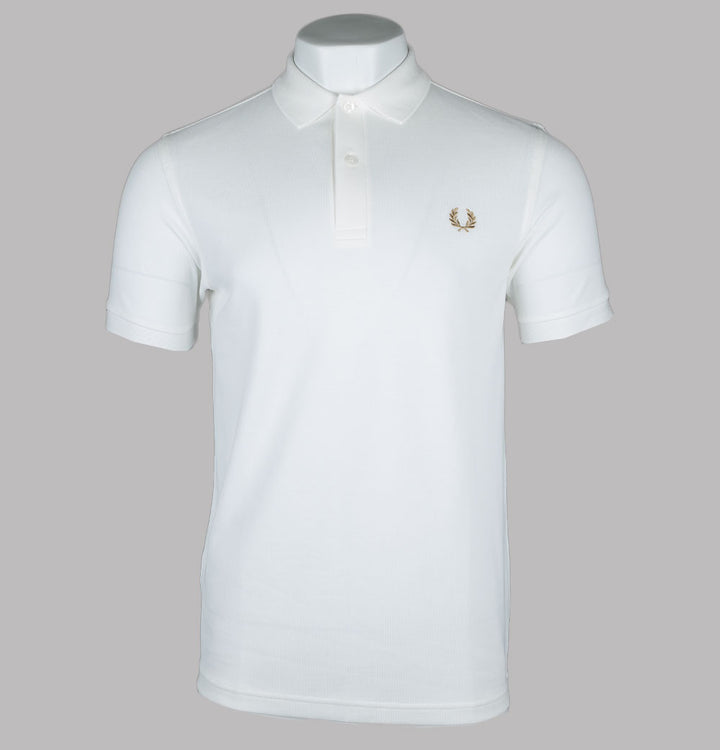 Fred Perry Plain Polo Shirt Snow White/Warm Stone