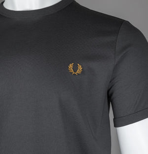 Fred Perry Ringer T-Shirt Anchor Grey/Dark Caramel