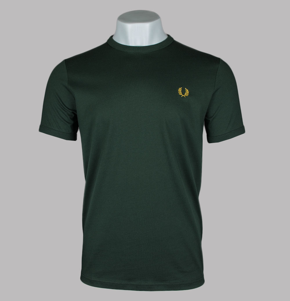 Tシャツ・カットソー FRED PERRY Cotton t-shirt logo embroidery COURT GREEN Embroidered T-Shirt - Court Green | Men's T-Shirts