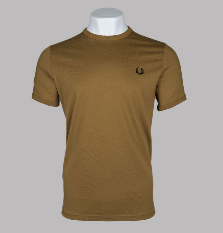 Fred Perry Ringer T-Shirt Dark Caramel