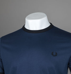 Fred Perry Ringer T-Shirt Dark Carbon/Black