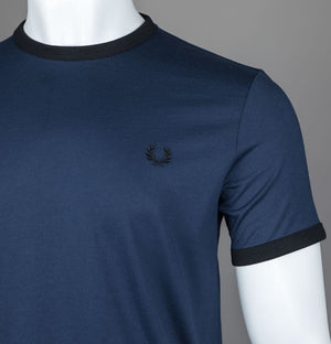 Fred Perry Ringer T-Shirt Dark Carbon/Black