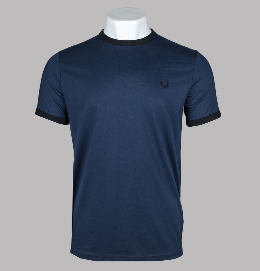 Fred Perry Ringer T-Shirt Dark Carbon/Black