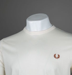 Fred Perry Ringer T-Shirt Ecru/Marmalade