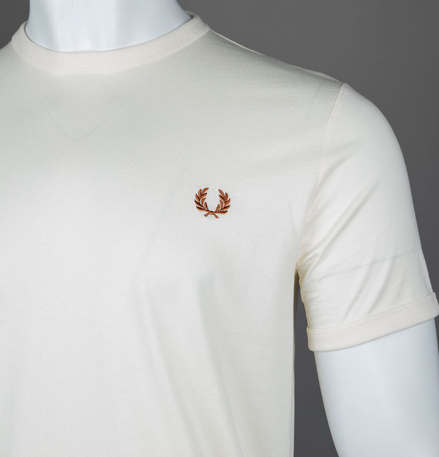 Fred Perry Ringer T-Shirt Ecru/Marmalade