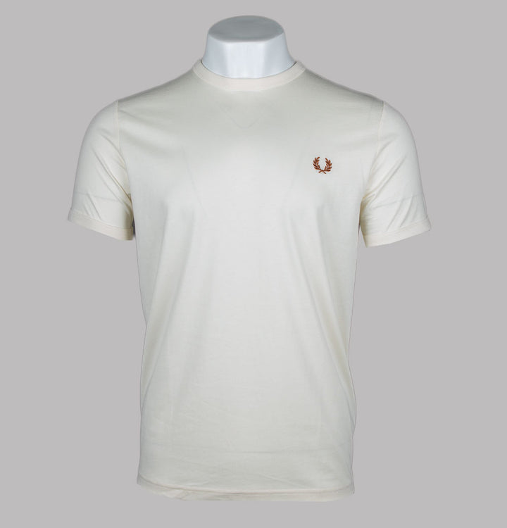 Fred Perry Ringer T-Shirt Ecru/Marmalade