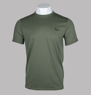 Fred Perry Ringer T-Shirt Laurel Wreath Green