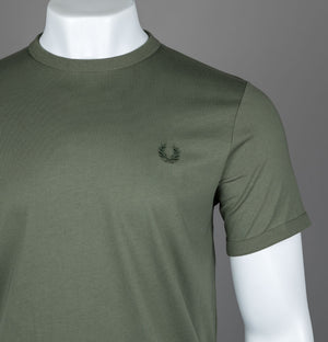 Fred Perry Ringer T-Shirt Laurel Wreath Green