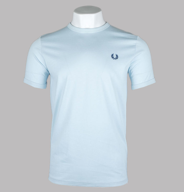 Fred Perry Ringer T-Shirt Light Ice/Midnight Blue