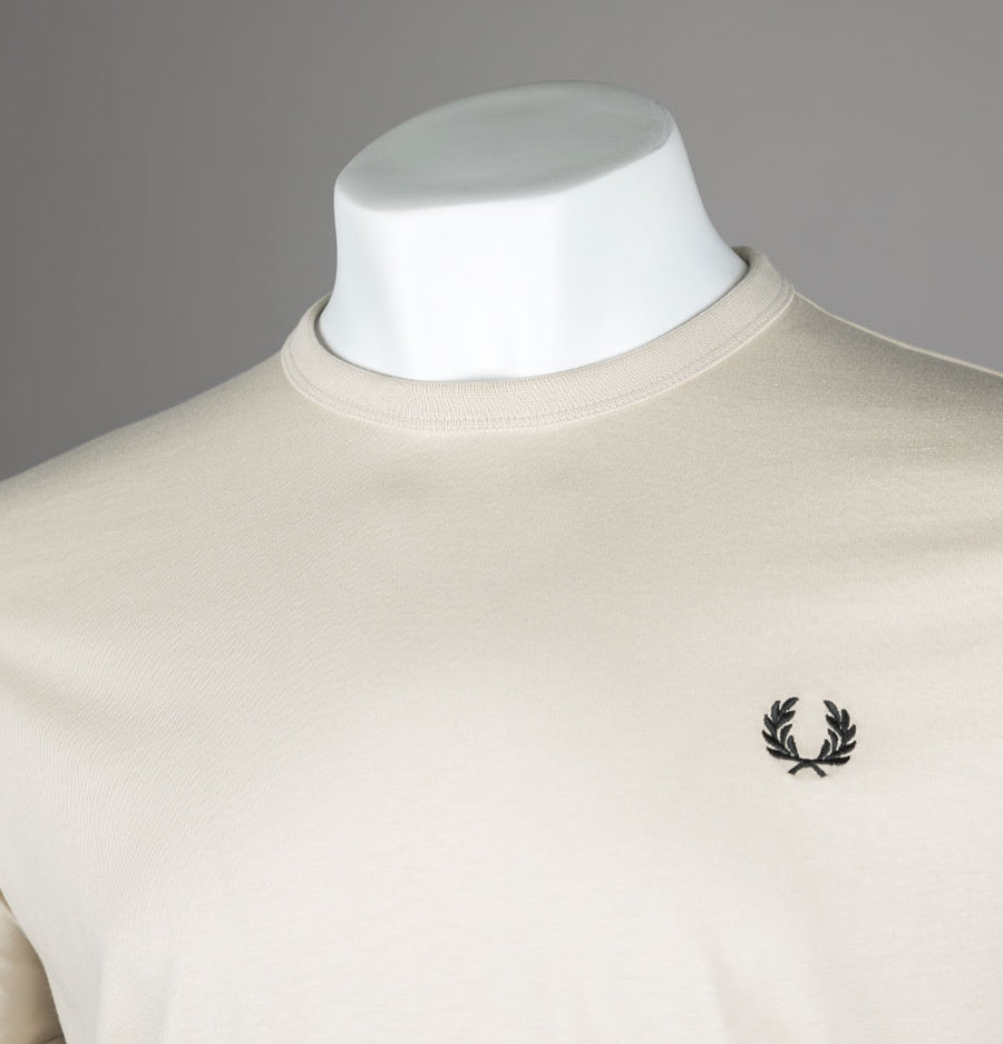 Fred Perry Ringer T-Shirt Oatmeal/Black