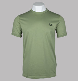 Fred Perry Ringer T-Shirt Olive Mint