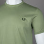 Fred Perry Ringer T-Shirt Olive Mint