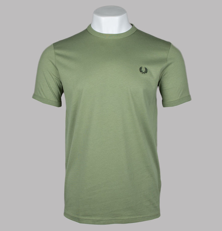 Fred Perry Ringer T-Shirt Olive Mint