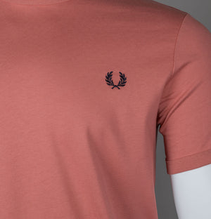 Fred Perry Ringer T-Shirt Putty Pink