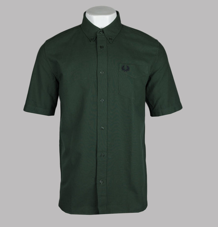 Fred Perry Short Sleeve Oxford Shirt Court Green