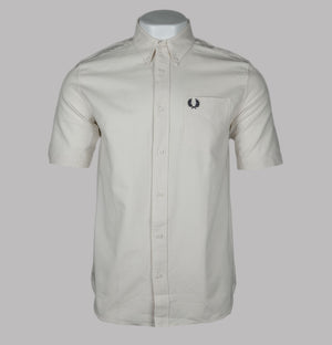 Fred Perry Short Sleeve Oxford Shirt Ecru