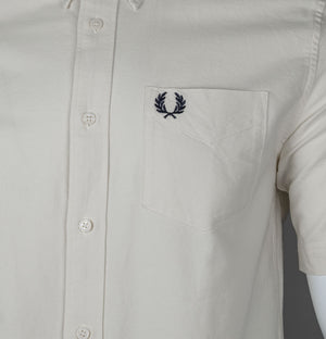 Fred Perry Short Sleeve Oxford Shirt Ecru