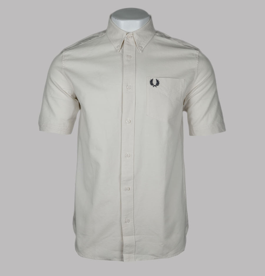 Fred Perry Short Sleeve Oxford Shirt Ecru
