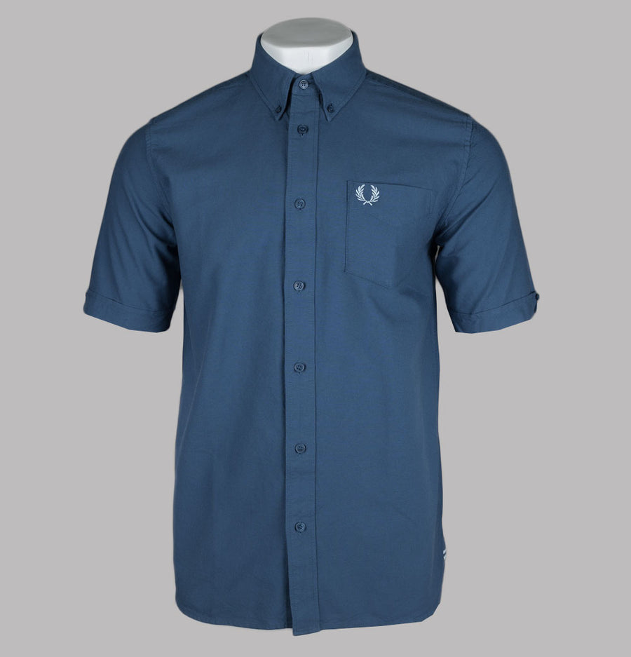 Fred Perry Short Sleeve Oxford Shirt Midnight Blue