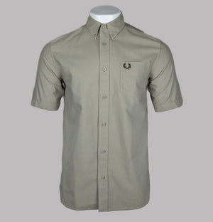 Fred Perry Short Sleeve Oxford Shirt Warm Grey