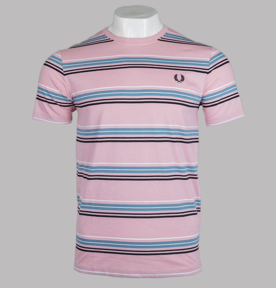 Fred Perry Stripe T-Shirt Chalky Pink