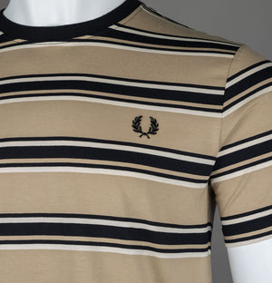 Fred Perry Stripe T-Shirt Warm Stone/Oatmeal/Black