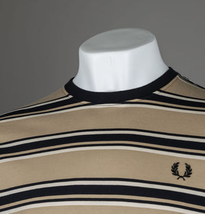 Fred Perry Stripe T-Shirt Warm Stone/Oatmeal/Black