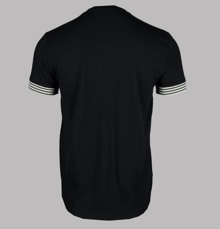 Fred Perry Striped Cuff T-Shirt Black/Green